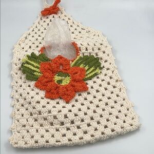 Handmade Crochet Sac Saver with Floral Design
